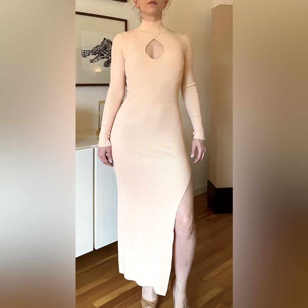 Lovers and Friends knit midi dress in blush/nude/light rosé. Brand-new with tag.